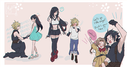 miyukiko:quick doodles.FF7R version of the kids are so precious ////…