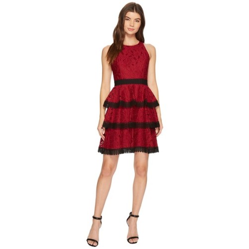 Aidan Mattox Lace Cocktail Dress (Dark Wine) Women&rsquo;s Dress ❤ liked on Polyvore (see more f