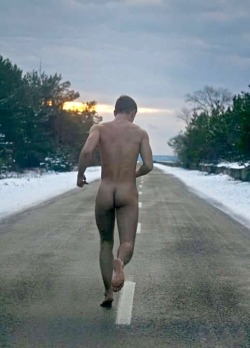 Naked man in nature