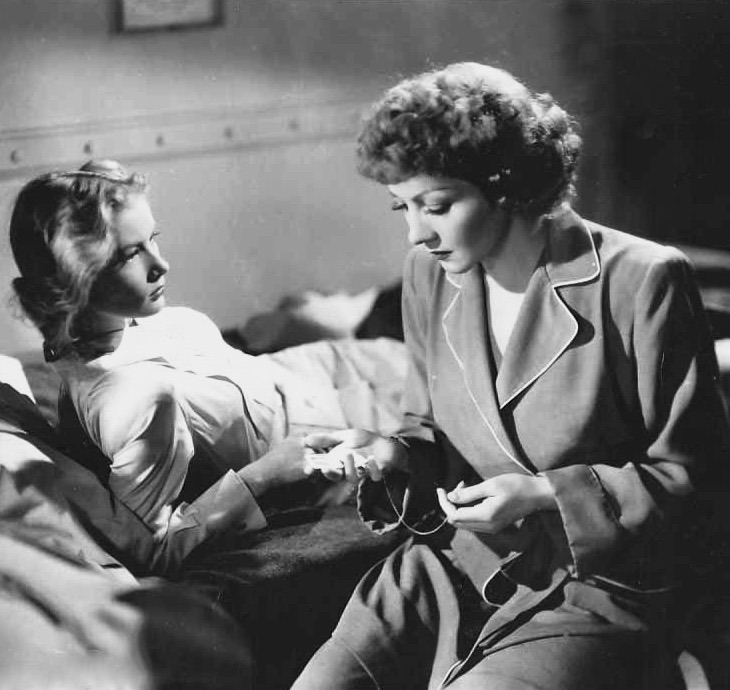 summers-in-hollywood: Veronica Lake &amp; Claudette Colbert in So Proudly We