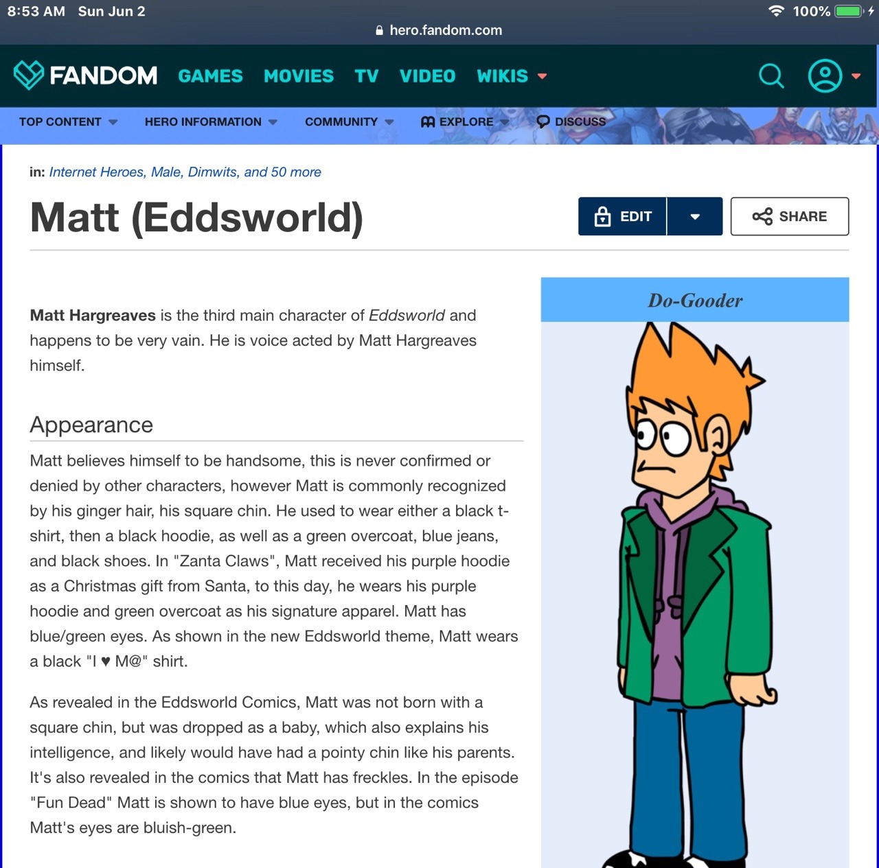 Matt (Eddsworld Matt), Wiki