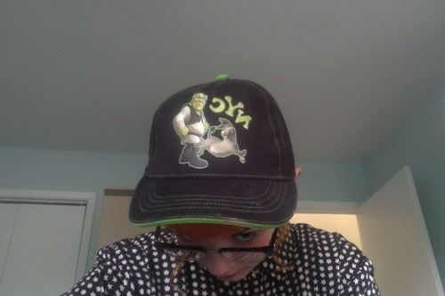 abutterflyknife:  knifeandlighter reblogged your post my shrek hat matches my shoes and added:  what the shrek hat look like?  