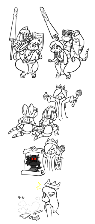 milkiemouse:  Milkie, Carmine, and their slutty bunny steeds, refuse to defeat the Nyan Knight. By @kecomaster