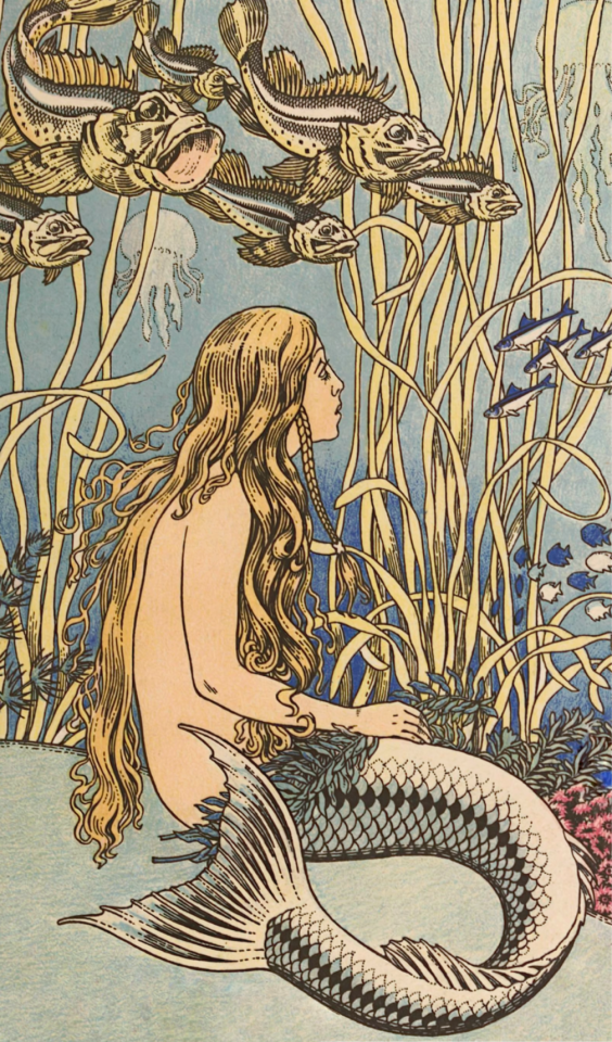 La Petite Sirne - Hans Christian Andersen, Enlumin Par J. Bilibine - 1937 (marked Public Domain) - Via