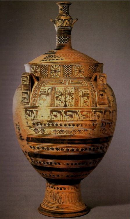  Euboian Late Geometric krater, c. 750 BCE, approx. 3’9” tall . New York, Metropolitan Museum of A