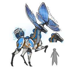 sketchmatters:  I had no intention of making up a robot for Horizon: Zero Dawn, but an image of a robot deer/moose with solar panel antlers randomly popped into my head and I was like “I gotta draw this.” The antlers aren’t well made but it works