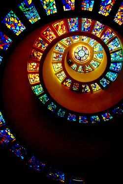 awesomeagu:  The Beautiful Stain Glass Ceiling of Thanksgiving Chapel Dallas Texas  ..