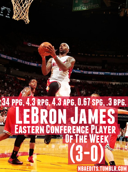 nbaedits:  LeBron James - Eastern Conference Player of the Week 