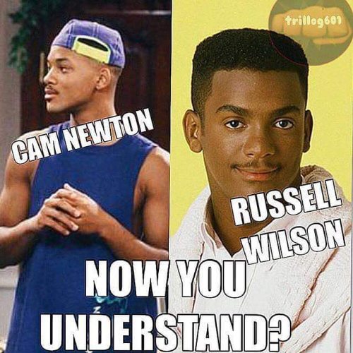 Sums up what the difference is between the two. #camnewton #russellwilson #willsmith #thefreshprince
