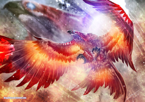 awesomedigitalart:  Rising in flames by Dragolisco