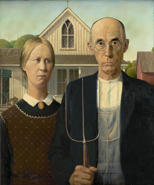 Grant Wood’s painting of this Iowan farmer and his wife caused quite a commotion in 1930! The local 