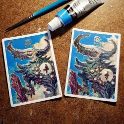 svetlinvelinov:  Hello people… Two Thought Knot-Seer on the back of artist proof cards… 😋  #mtg #mtgcollectors #mtgalter #magicthegathering #magicthegatheringcards #magicthegatheringartwork #fantasy #illustration #acrilyc #painting #mtgcommunity