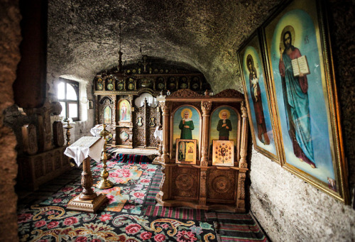 rolandiatravel:The Tipova Cave Monastery is carved in stone on the bank of the Dniestr River. Its ex