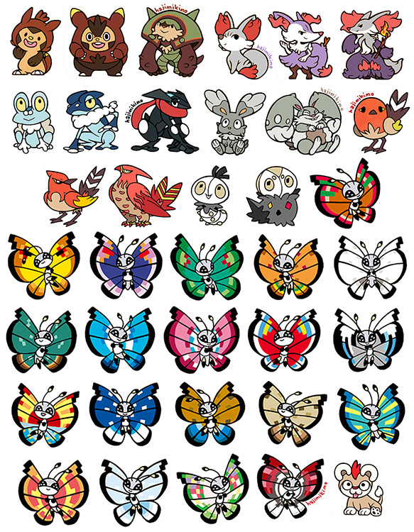 hajimikimoart:  Finally, the shiny forms for all the Gen 6 Pokemon are now available