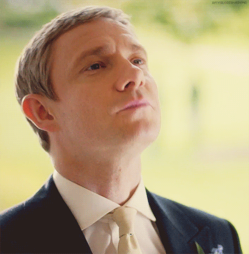 amygloriouspond:   Gratuitous Sherlock GIFs  John bouncing around Sholto like a puppy,