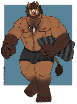 baradokart:  Broody’s ready to catch some Z’s Commission for broodingboar  