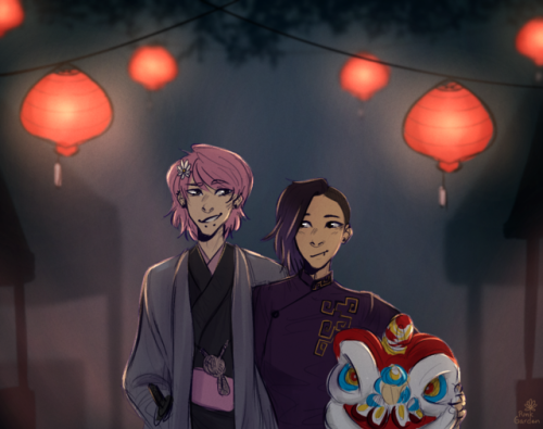 punkgarden:Happy Lunar New Year!!!! My Sebastian is Vietnamese (and Shohei is Japanese/Vietnamese)