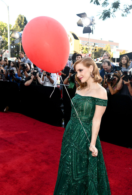 Jessica Chastain attends the premiere of “It: Chapter Two” on August 26, 2019 in Westwood, Californi