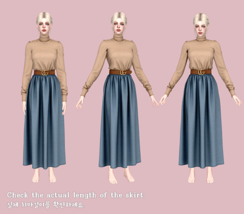 [RIMINGS] Gucci Skirt & V Neck Blouse & Turtleneck- DRESS 2- NEW MESH- ALL LODS- NORMAL MAP-