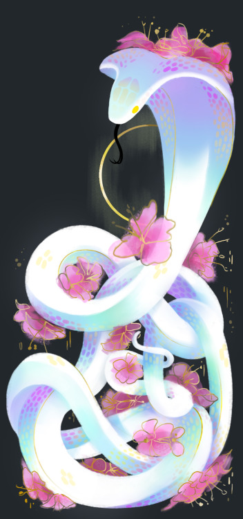 oceanicscribbles:  plum blossom venom  Phonecase design of my OC, an albino king cobra