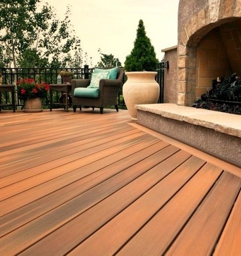 Uncovered In BirminghamMid-sized Elegant Backyard Deck Photo With A Fire Pit And No Cover