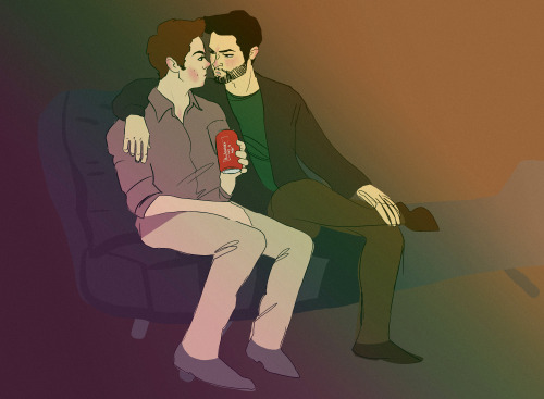 lavenderek: talking shit at a party. inspired by this very old art