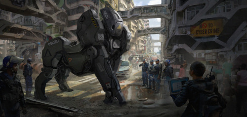 concepts for a series of animal inspired mechs in a cyberpunk Africa