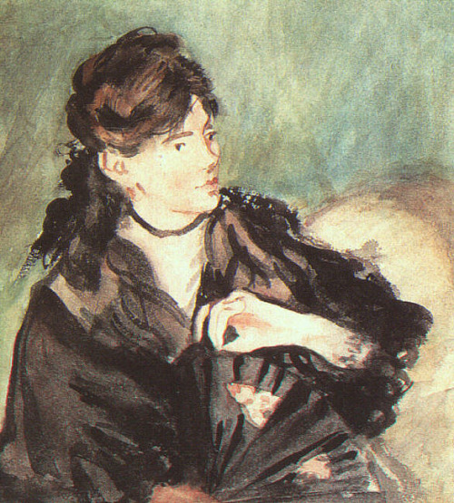 Portrait of Berthe Morisot, Édouar ManetMedium: oil,canvas