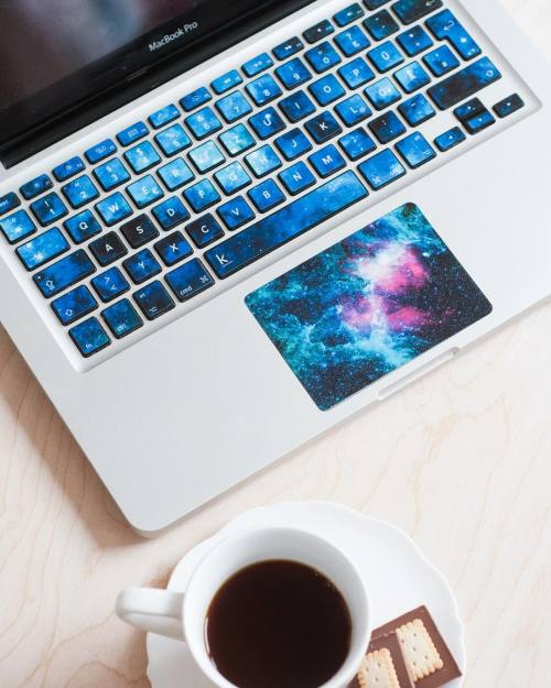 wnq-writers:  culturenlifestyle:Beautiful Nebula Inspired Keyboard Decals Polish design studio Keyshortscreates amazingly beautiful and high quality decal keyboard tickets, laptop trackpad decals and skins for your phone, laptop and tablet. Last week,