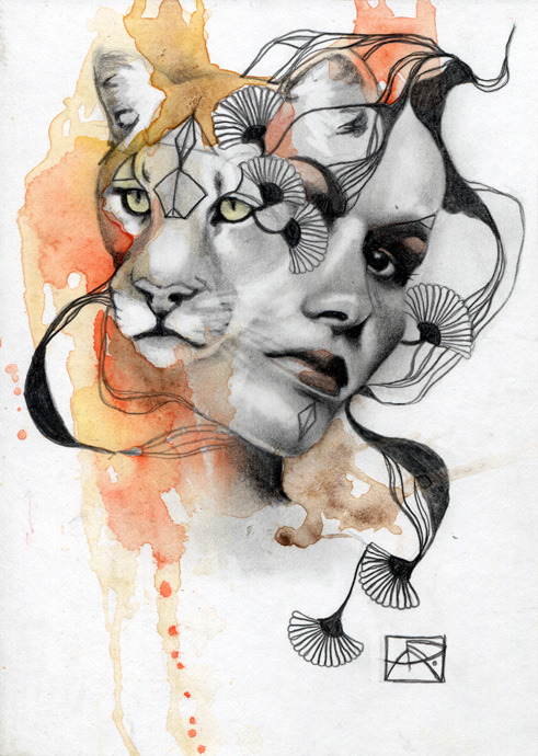 Animal Spirits: Mountain Lion
Pencil and watercolor on illustration board
5" x 7" inches
2013
© Patricia Ariel
Leadership power
Action
Strength
Self-confidence
Nobility
Patience
Silence
Decision
Guardianship
ORIGINAL AVAILABLE HERE