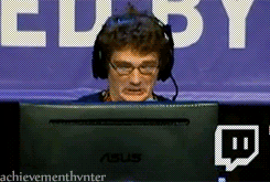 achievementhvnter:  Michael attempting to hide during the Prop Hunt live Let’s Play at RTX.  