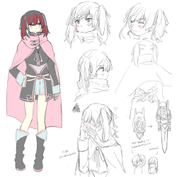 amipiai:  tentative final design of baby Serra (ღ˘◡˘ღ)  her cape’s only use is really just to bury her face in it because everyone in her family is embarrassing 