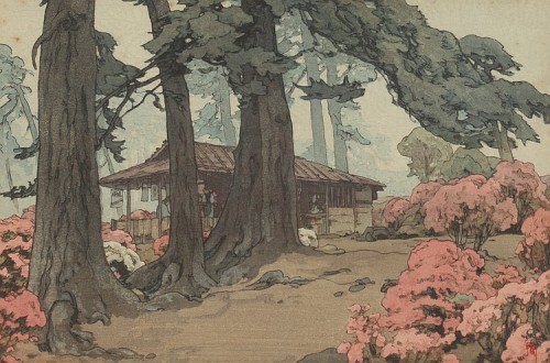 radstudies:Hiroshi Yoshida (Japanese, 1876-1950) Azalea Garden (Teahouse)