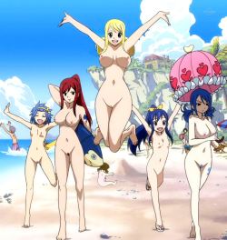 hentaifairytailgratuit:  Wendy, Lucy, Juvia elles se retrouve toutes nues dans cette anime hentai de Fairy Tail :)