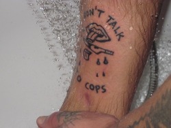 ready-to-fight:  I tattooed myself again - still hate the cops, mthrfckr 