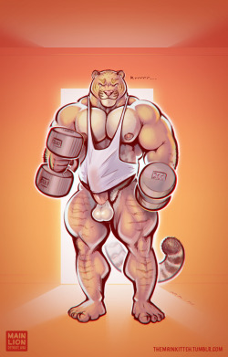themainkitteh:  A liger waiting for you, all pumped and ready. Support me on Patreon! 