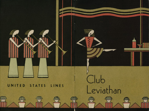Club Leviathan, brochure for the night club of the ocean liner U.S.S. Leviathan, 1930. Unknown artis