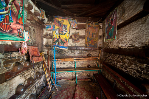 A 6th century monastery situated atop Debre Damo mountain near Adigrat, Ethiopia. Basilica-type mona