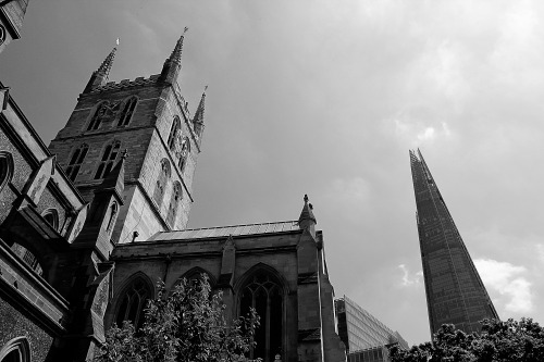 Southwark Cathedral and The Shard, London