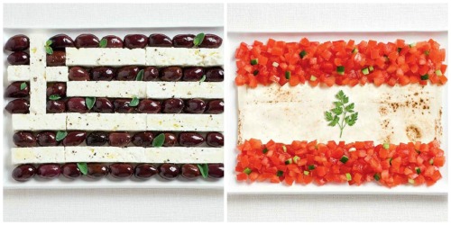 pbsparents:  Fun Food Flags! Can you guess which countries are represented? Hint: The food used to make the flag is usually associated with that country… Source (and answers!) here: http://bit.ly/n2Uxn8