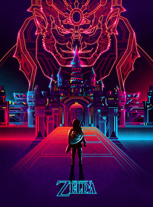 poptartwizard:  imthenic:  The Legend of Zelda by Van Orton Design  it’s like Zelda meets Tron 