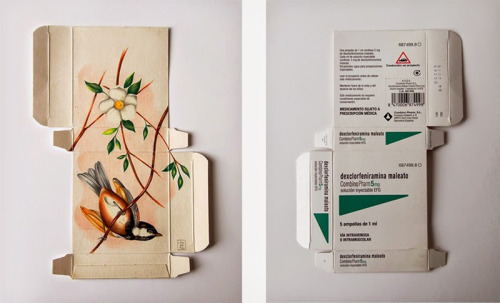 itscolossal: New Birds Painted on Pharmaceutical Packaging by Sara Landeta