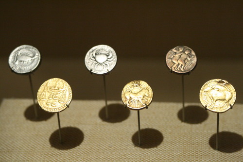 Six Coins with Zodiac SignsIndiaMughal period (1526-1858)These coins bear a zodiac symbols found on 