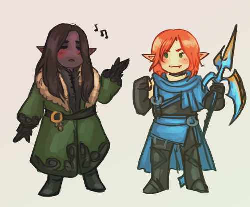 feelin too crappy for serious draws so here are some Tiny ElfsValen (fancy bard boy) is @elfprince‘s