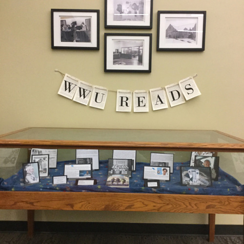 On display in the lobby of #PetersonMemorialLibrary are items related to #HiddenFigures, #WomenInSci