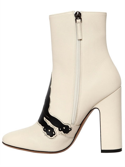 yslgirl:Valentino 110MM Panther Leather Boots$1,495.00 