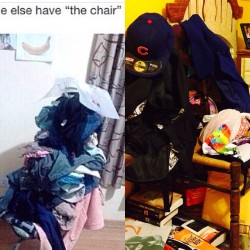 Saw the photo on the left that says &ldquo;does anyone else have &lsquo;the chair&rsquo;&rdquo; and laughed out loud bc I do 