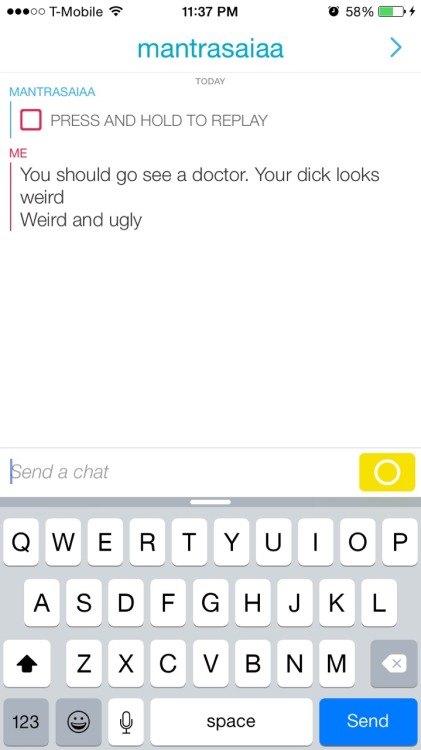 hwun:  Stop sending me dick pics I swear to god I’ve never been so disappointed