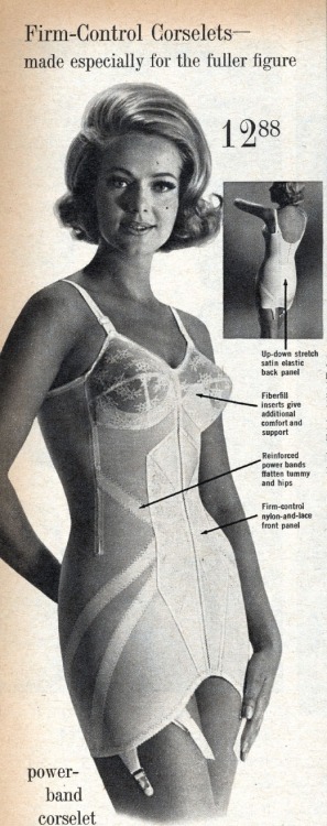 Classic girdle ad image  showing an amazing figure.