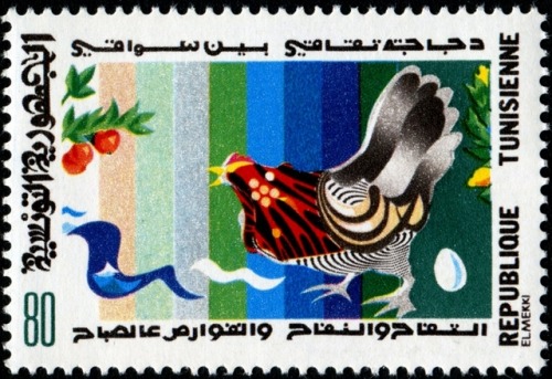 chickenoftheday:Chicken postage stamps from Tunisia, USSR, Mongolia, Norway, Azerbaijan, Cameroon, S